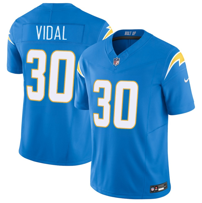 Men's Los Angeles Chargers #30 Kimani Vidal Blue 2025 F.U.S.E. Vapor Limited Stitched Football Jersey