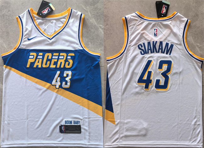 Men's Indiana Pacers #43 Pascal Siakam White 2025-26 City Edition  Stitched Basketball Jersey
