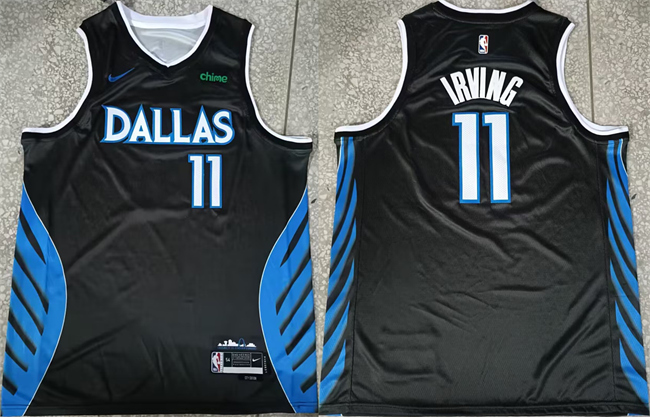Men's Dallas Mavericks #11 Kyrie Irving Black 2025-26 City Edition Stitched Basketball Jersey