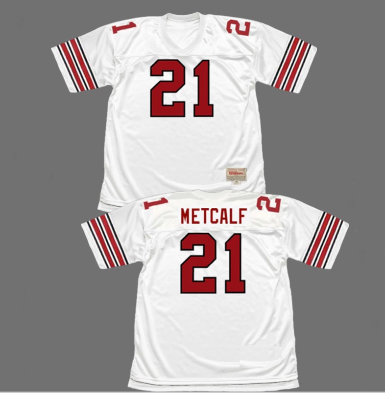 Men's St. Louis Cardinals #21 Terry Metcalf White Throwback Stitched Baseball Jersey