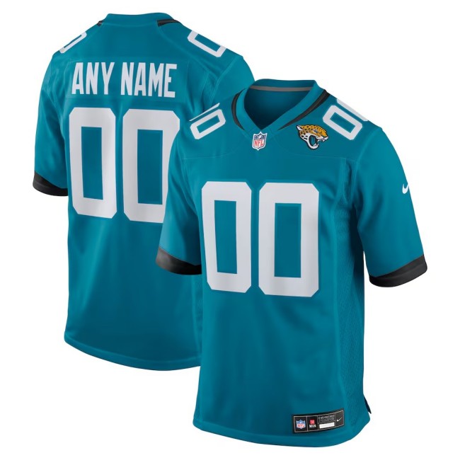 Men's & Women's & Youth Jacksonville Jaguars Custom Teal Nike Game Stitched Jersey