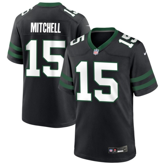 Men's New York Jets #15 Adonai Mitchell Legacy Black Nike Alternate Game Stitched Jersey