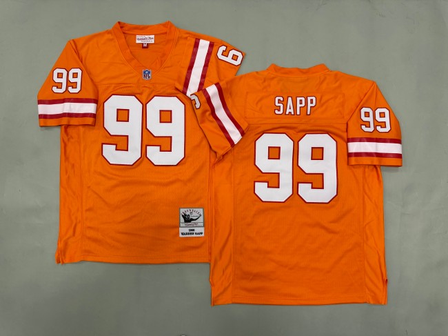Men's Tampa Bay Buccaneers #99 Warren Sapp Orange 'MN' 1995 Throwback Stitched Jersey