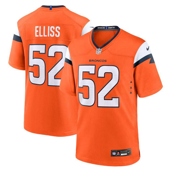 Men's Denver Broncos #52 Jonah Elliss Orange 2025 Alternate Stitched Game Jersey