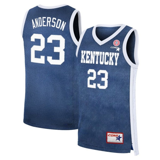 Men's Kentucky Wildcats #23 Derek Anderson Denim Blue Stitched Jersey