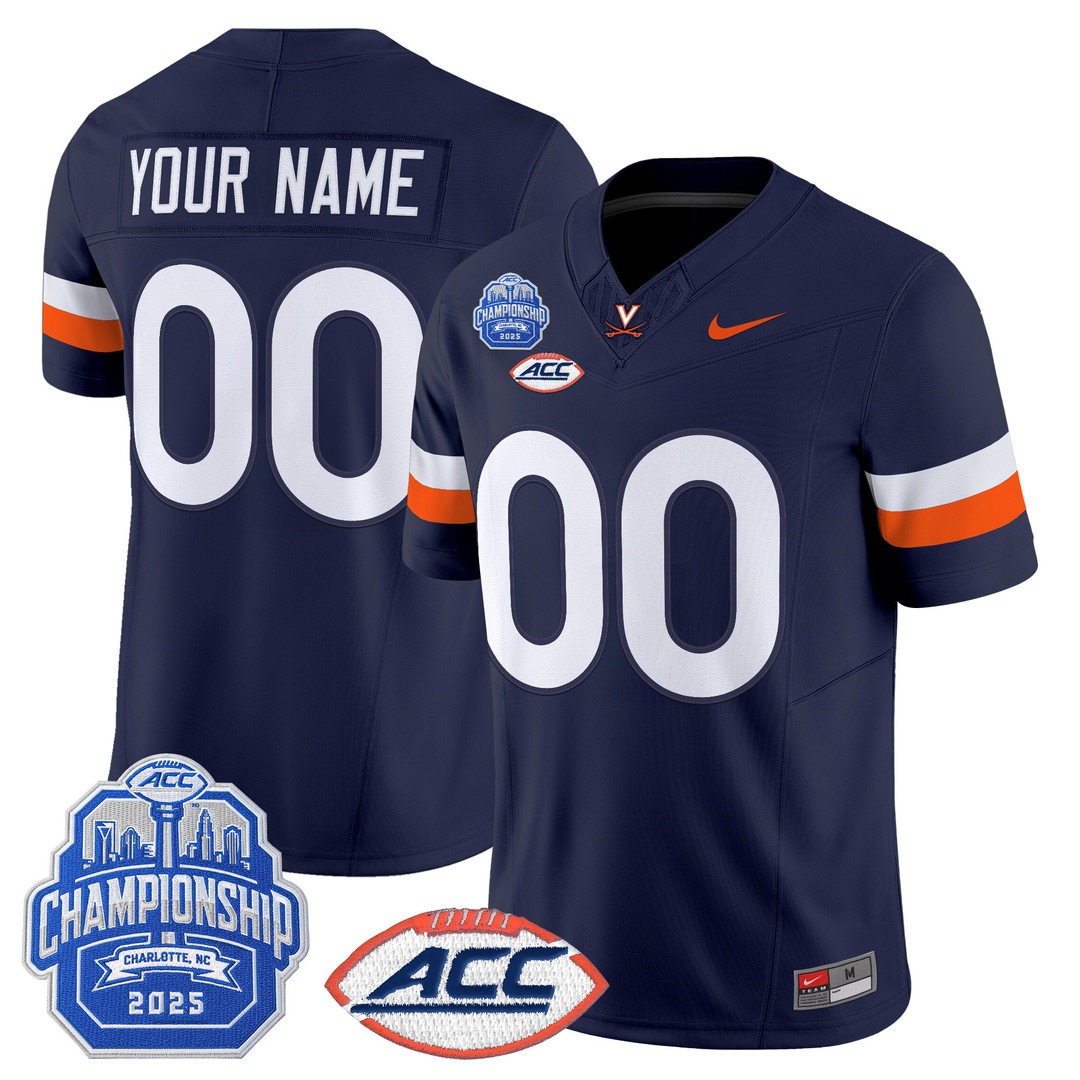 Men's & Women's & Youth Virginia Cavaliers Custom Navy 2025 ACC Championship F.U.S.E. Vapor Limited Stitched Jersey