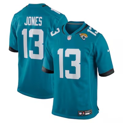 Men's Jacksonville Jaguars #13 Tim Jones  Teal Nike Team Game Jersey