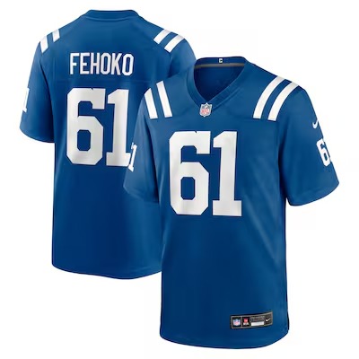 Men's Indianapolis Colts #61 Viliami Fehoko Royal Nike Team Game Jersey