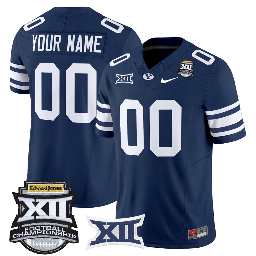 Men's & Women's & Youth BYU Cougars Custom 2025 Big 12 Championship F.U.S.E. Vapor Limited Stitched football Jersey Navy
