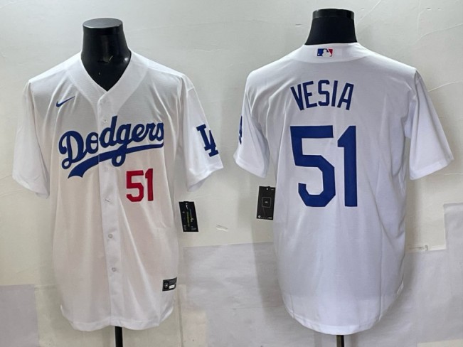 Men's Los Angeles Dodgers #51 Alex Vesia White Nike Limited Stitched Jersey