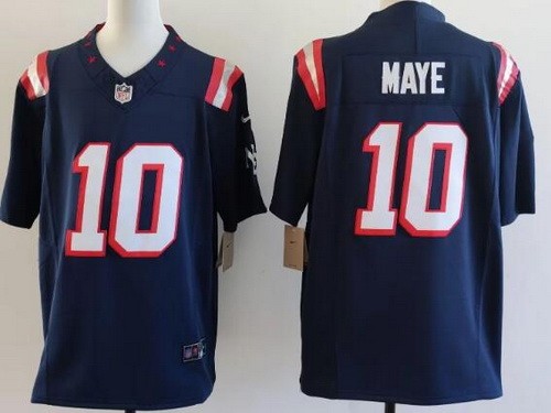 Men's New England Patriots #10 Drake Maye Limited Navy Fashion Nike FUSE Vapor Stitched Jersey