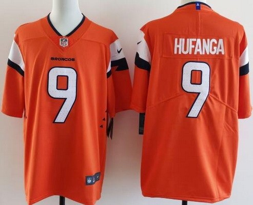 Men's Denver Broncos #9 Talanoa Hufanga Limited Orange Nike Vapor Stitched Jersey