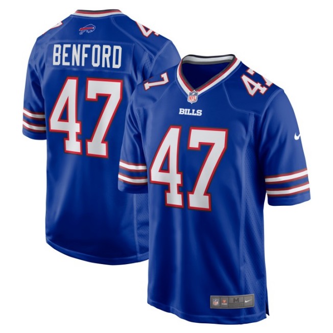 Men's Buffalo Bills #47 Christian Benford Royal Nike Game Stitched NFL Jersey