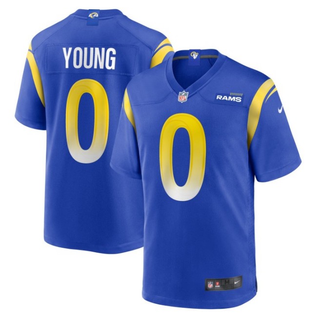 Men's Los Angeles Rams #0 Byron Young Royal Nike Home Game Stitched NFL Jersey
