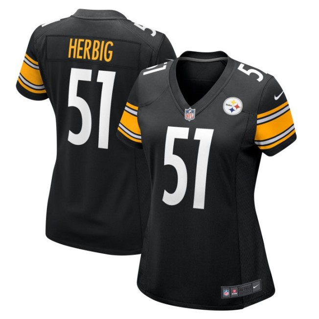 Women's Pittsburgh Steelers #51 Nick Herbig Black Nike Game Stitched NFL Jersey
