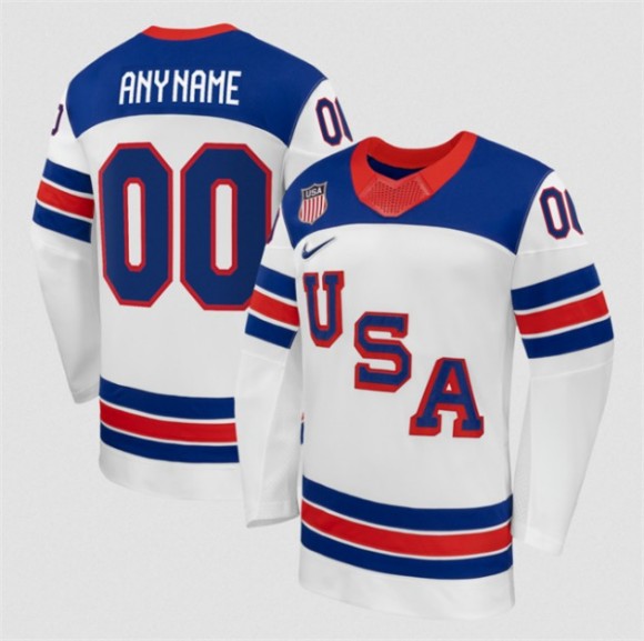 Men's USA Hockey Active Player Custom White 2026 Nike Stitched Jersey