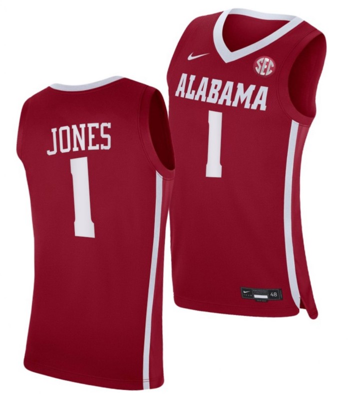 Men's Alabama Crimson Tide #1 Herbert Jones College Basketball Crimson Stitched Jersey