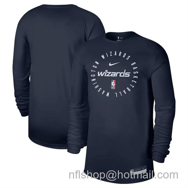 Men's Washington Wizards Navy 2024-25 Legend On-Court Practice Long Sleeve T-Shirt