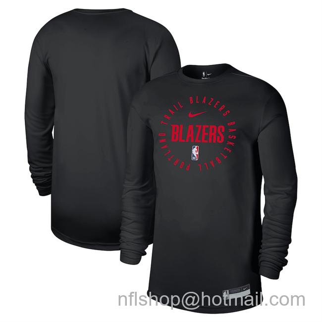 Men's Portland Trail Blazers Black 2024-25 Legend On-Court Practice Long Sleeve T-Shirt