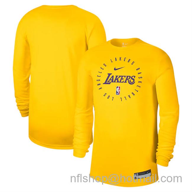 Men's Los Angeles Lakers Gold 2024-25 Legend On-Court Practice Long Sleeve T-Shirt