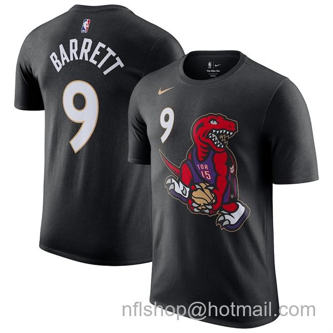 Men's Toronto Raptors #9 RJ Barrett Black 2024-25 City Edition Name & Number T-Shirt