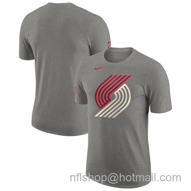 Men's Portland Trail Blazers Grey 2023-24 City Edition Essential Logo T-Shirt