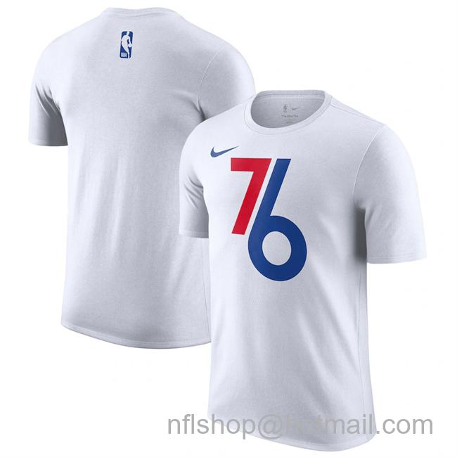 Men's Philadelphia 76ers White 2024-25 City Edition Essential Logo T-Shirt