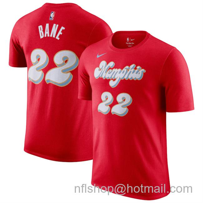 Men's Memphis Grizzlies #22 Desmond Bane Red 2024-25 City Edition Name & Number T-Shirt