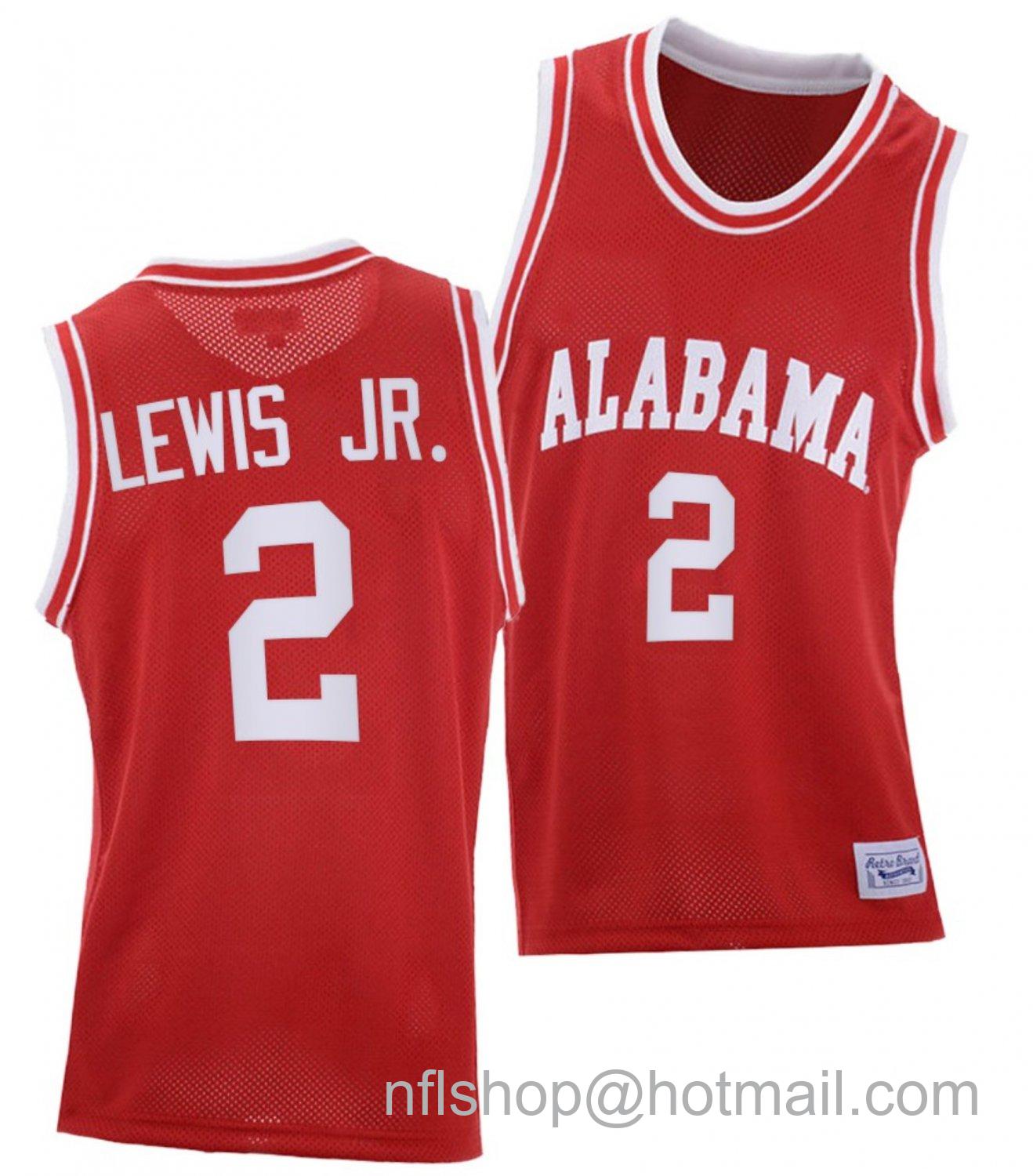 Men's Alabama Crimson Tide Kira Lewis Jr College Basketball Red Throwback #2 Stitched Jersey
