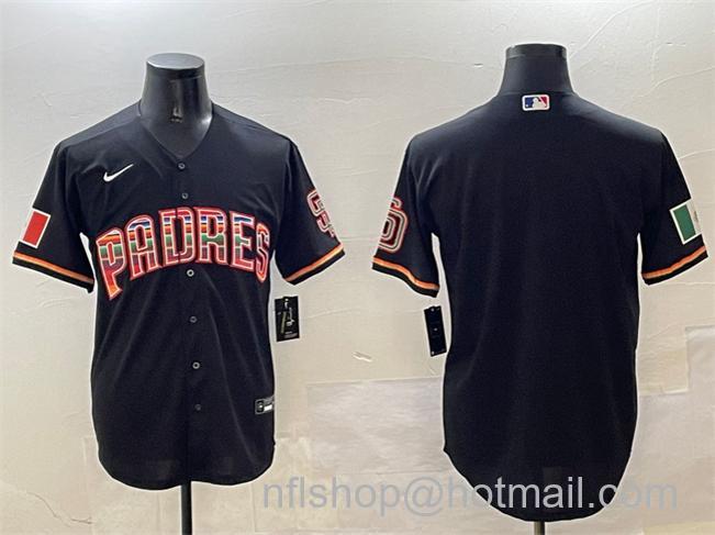 Men's San Diego Padres Blank Black Mexico Cool Base Stitched Baseball Jersey