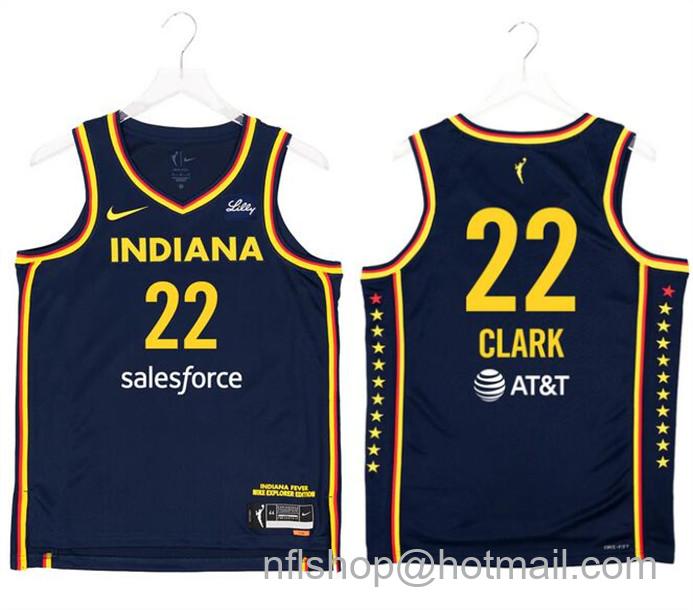 Men's Indiana Fever #22 Caitlin Clark Navy Swingman Stitched Basketball Jersey