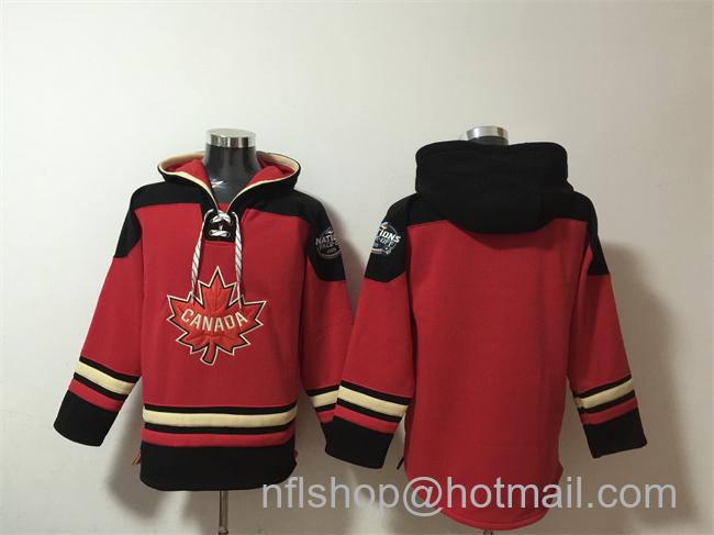 Men's Team Canada Blank 2025 4 Nations Face-Off Red Black Ageless Must-Have Lace-Up Pullover Hoodie