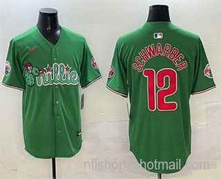 Men's Philadelphia Phillies #12 Kyle Schwarber Green Phanatic Limited Stitched Jersey