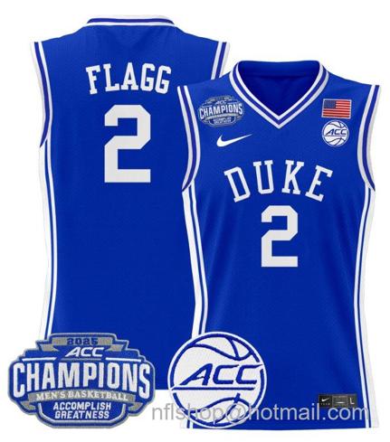 Men's Duke Blue Devils Cooper Flagg #2 2025 ACC Champions Stitched Royal Jersey