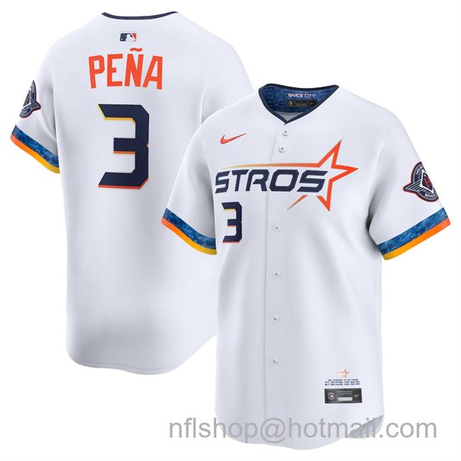 Youth Houston Astros #3 Jeremy Peña White 2025 City Connect Limited Stitched Baseball Jersey