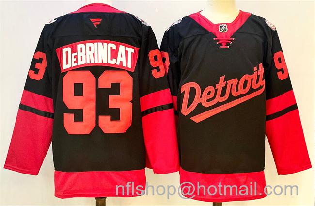 Men's Detroit Red Wings #93 Alex DeBrincat Black 2024-25 Stitched Jersey