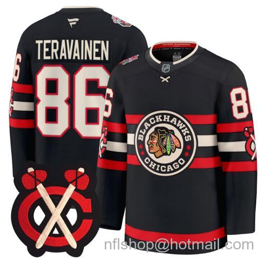 Men's Chicago Blackhawks Teuvo Teravainen #86 Winter Classic Black Stitched Jersey