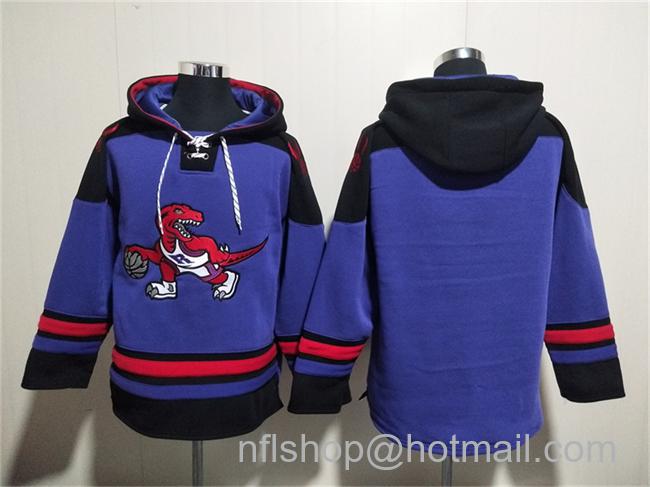 Men's Toronto Raptors Blank Purple Lace-Up Pullover Hoodie