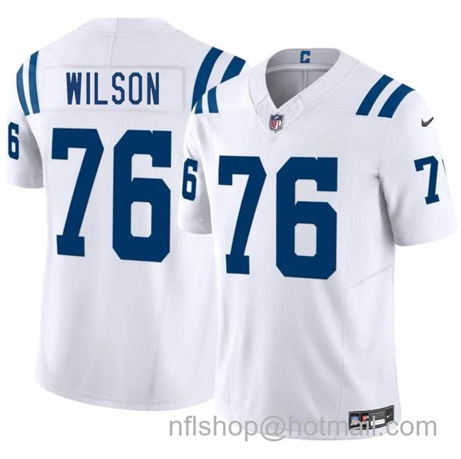 Men's Indianapolis Colts #76 Jack Wilson White 2025 F.U.S.E. Vapor Limited Stitched Football Jersey