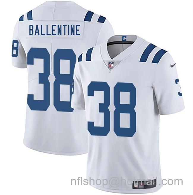 Men's Indianapolis Colts #38 Corey Ballentine White 2025 Vapor Limited Stitched Football Jersey