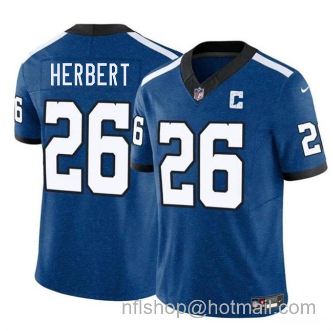 Men's Indianapolis Colts #26 Khalil Herbert Blue 2025 F.U.S.E. Throwback Vapor Limited Stitched Football Jersey