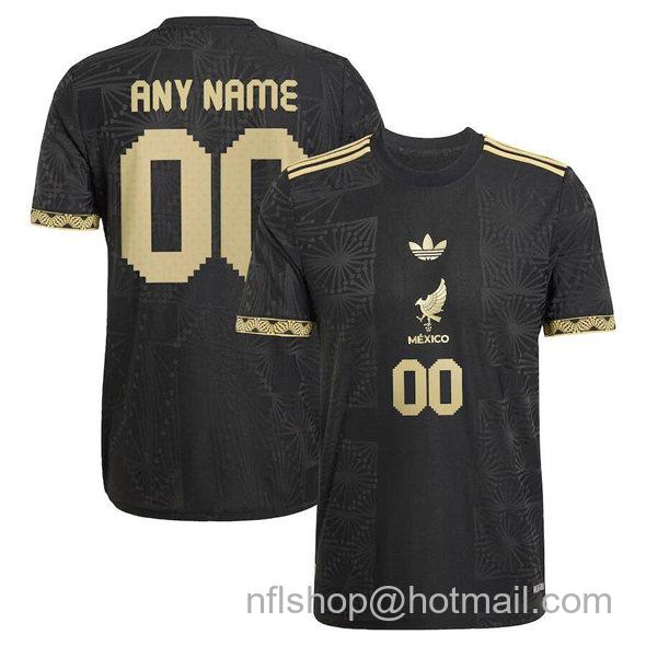 Men's Mexico Custom Black Gold 2025 Soccer Jersey
