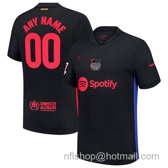 Men's Barcelona Custom Black 2024-25 Away Soccer Jersey