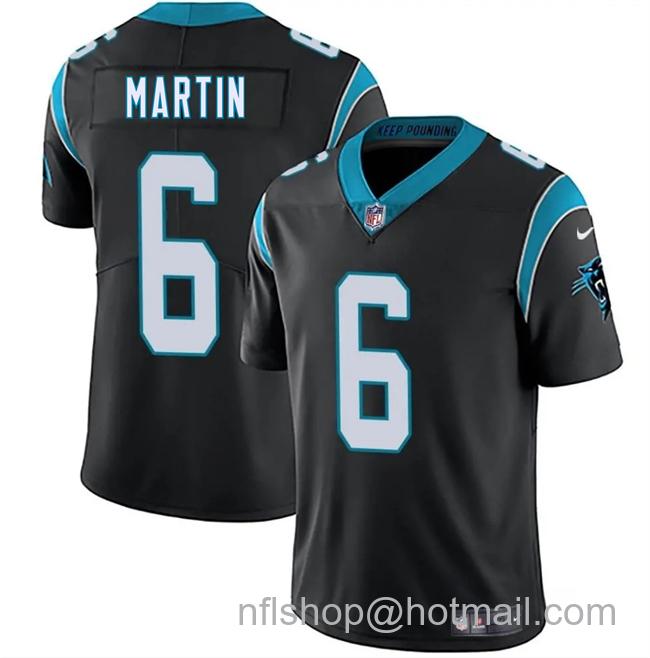 Men's Carolina Panthers #6 Sam Martin Black 2025 Vapor Limited Stitched Football Jersey