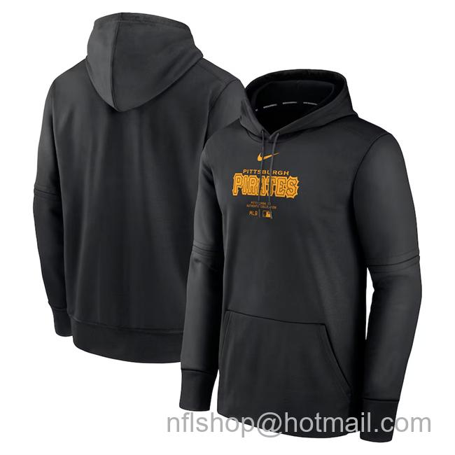 Men's Pittsburgh Pirates Black Collection Practice Performance Pullover Hoodie