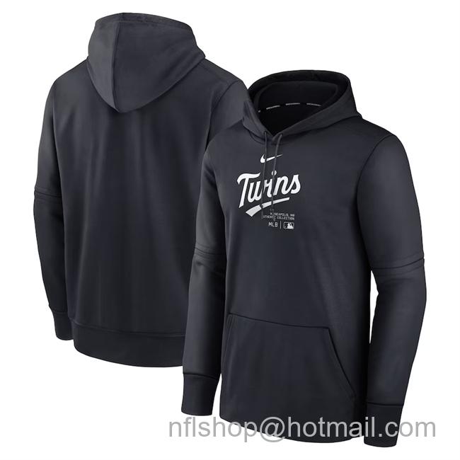 Men's Minnesota Twins Black Collection Practice Performance Pullover Hoodie
