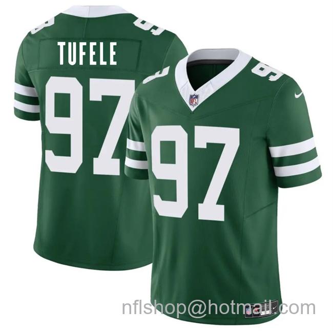Men's New York Jets #97 Jay Tufele Green 2025 F.U.S.E. Vapor Untouchable Limited Stitched Jersey