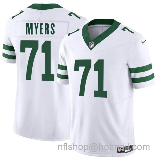 Men's New York Jets #71 Josh Myers White 2025 F.U.S.E. Vapor Untouchable Limited Stitched Jersey