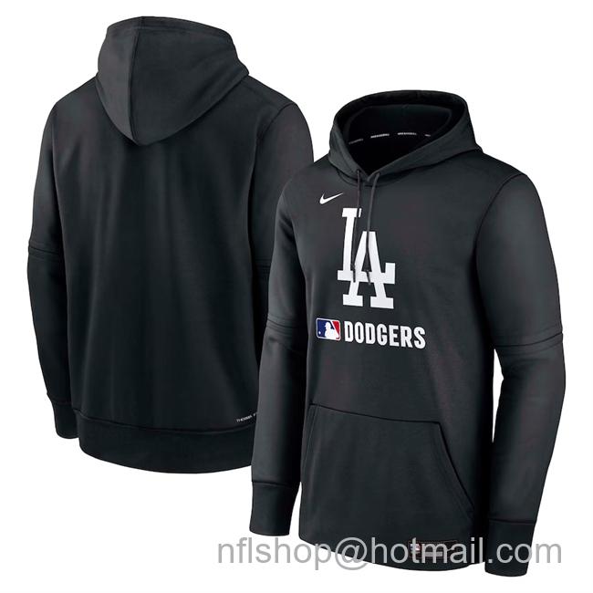 Men's Los Angeles Dodgers Black Collection Performance Pullover Hoodie
