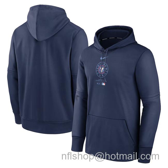 Men's Chicago Cubs Navy Collection City Connect Practice Performance Pullover Hoodie